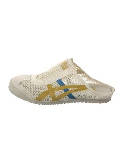 Pre-owned Onitsuka Tiger Mesh Patterned Mules In Neutral