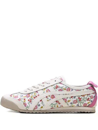 Onitsuka Tiger Mexico 66 "cream Pink Floral" Sneakers In White