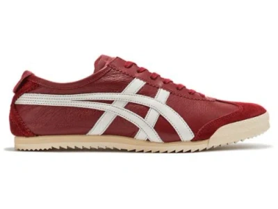 Pre-owned Onitsuka Tiger Mexico 66 Deluxe 1181a436 Burgundy/white With Shoe Bag