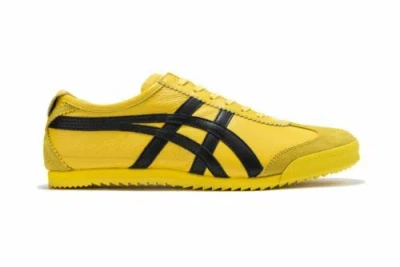 Pre-owned Onitsuka Tiger Mexico 66 Deluxe 1181a436 Tai-chi Yellow/black With Shoe Bag