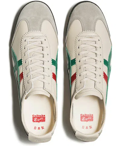 Pre-owned Onitsuka Tiger Mexico 66 Deluxe Cream X Green Leather Sneaker Nippon Made 6.5-14 In White