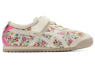 Pre-owned Onitsuka Tiger Mexico 66 Pink Floral Sneakers In Cream
