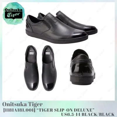 Pre-owned Onitsuka Tiger Nippon Made Tiger Slip-on Deluxe 1181a181-001 Unisex Black/black