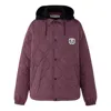 Onitsuka Tiger Quilted Jacket 'burgundy Black' In Purple