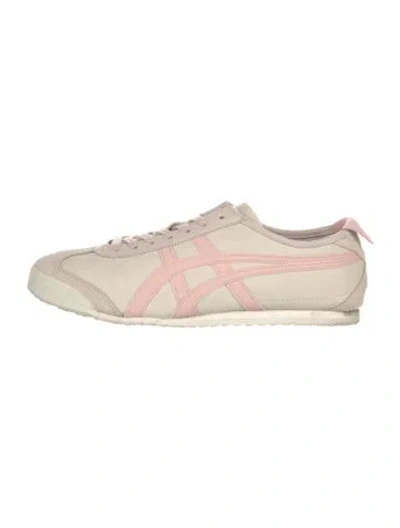 Pre-owned Onitsuka Tiger Suede Leather Trim Embellishment Athletic Sneakers In Neutrals