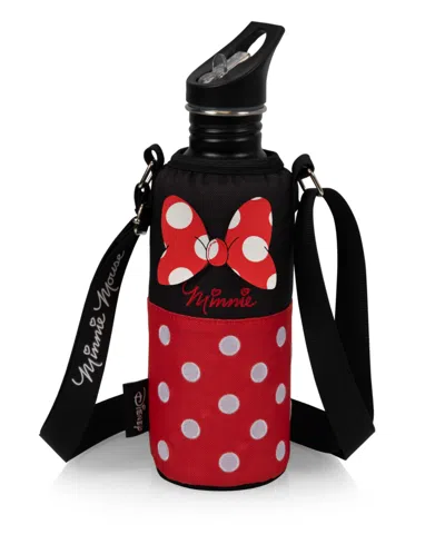 Oniva Disney Minnie Mouse Bottle Cooler Tote Set, 24 Oz. In Black With Red Pattern