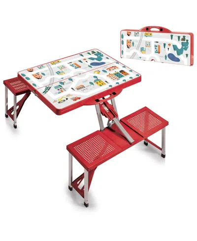 Oniva Play Town Picnic Table With Four Seats In Red