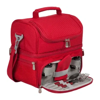 Oniva Pranzo Cooler With Utensils 7-pc. Insulated Lunch Bag In Red