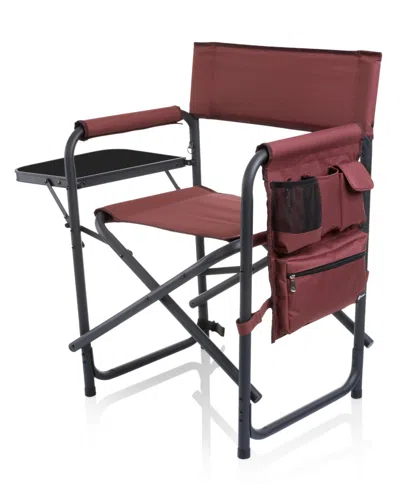 Oniva Sports Camping Chair With Side Table In Burgundy