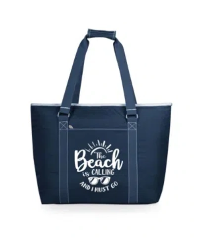 Oniva "the Beach Is Calling And I Must Go" Tahoe Xl Cooler Tote Bag In Navy