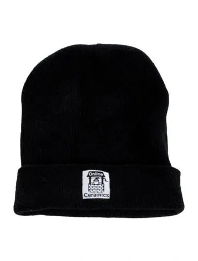 Pre-owned Online Ceramics Cotton Blend Knit Hat In Black