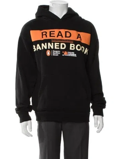 Pre-owned Online Ceramics Graphic Print Crew Neck Hoodie In Black