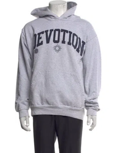 Pre-owned Online Ceramics Graphic Print Crew Neck Hoodie In Grey