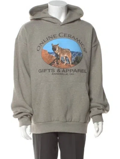 Pre-owned Online Ceramics Graphic Print Crew Neck Hoodie In Neutral
