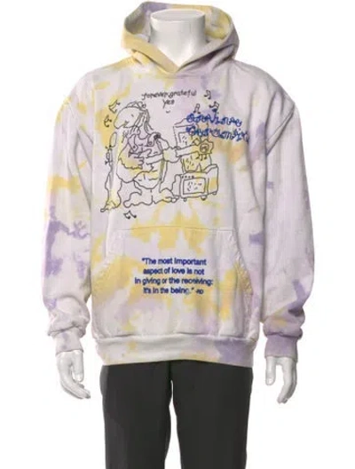 Pre-owned Online Ceramics Graphic Print Crew Neck Hoodie In White