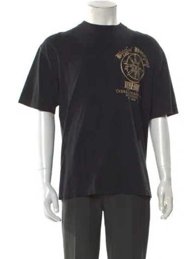 Pre-owned Online Ceramics Graphic Print Crew Neck T-shirt In Black