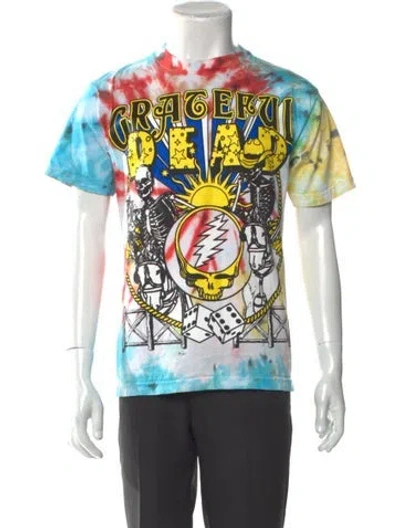 Pre-owned Online Ceramics Graphic Print Crew Neck T-shirt In Blue