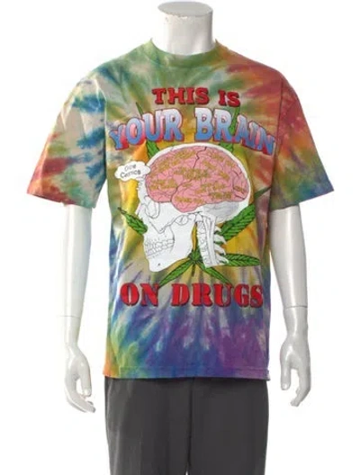 Pre-owned Online Ceramics Graphic Print Crew Neck T-shirt In Blue