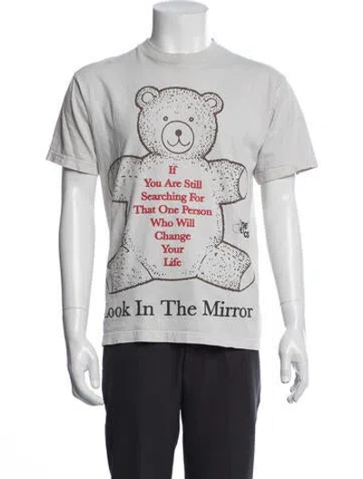 Pre-owned Online Ceramics Graphic Print Crew Neck T-shirt In Blue