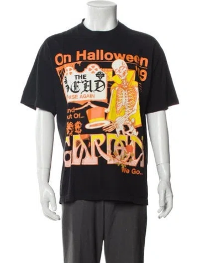 Pre-owned Online Ceramics Graphic Print Crew Neck T-shirt In Green