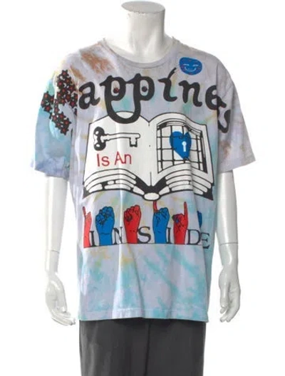 Pre-owned Online Ceramics Graphic Print Crew Neck T-shirt In Neutral