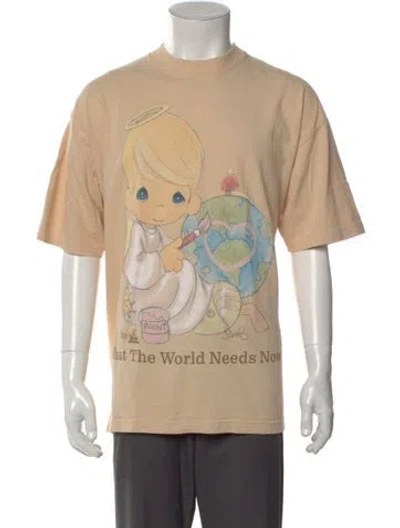Pre-owned Online Ceramics Graphic Print Crew Neck T-shirt In Neutral