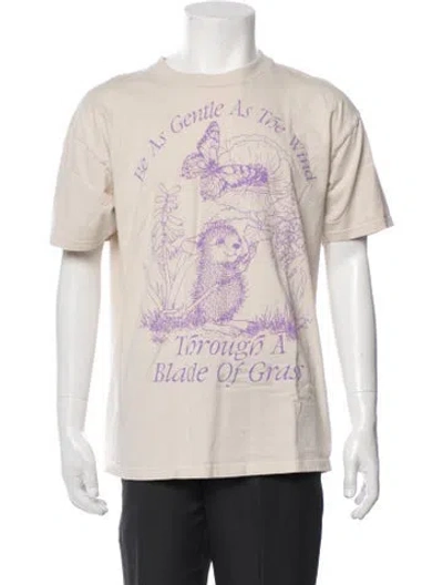 Pre-owned Online Ceramics Graphic Print Crew Neck T-shirt In Neutrals