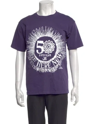Pre-owned Online Ceramics Graphic Print Crew Neck T-shirt In Purple