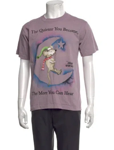 Pre-owned Online Ceramics Graphic Print Crew Neck T-shirt In Purple