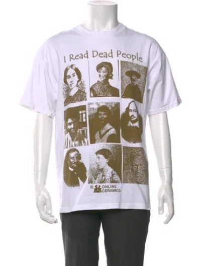 Pre-owned Online Ceramics Graphic Print Crew Neck T-shirt In White