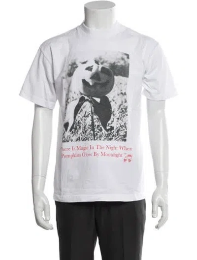 Pre-owned Online Ceramics Graphic Print Crew Neck T-shirt In White