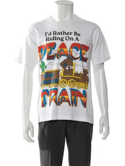 Pre-owned Online Ceramics Graphic Print Crew Neck T-shirt In White