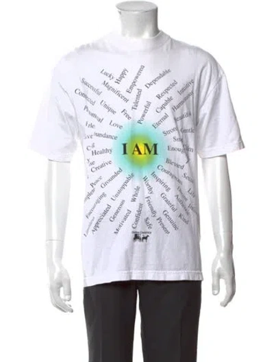 Pre-owned Online Ceramics Graphic Print Crew Neck T-shirt In White