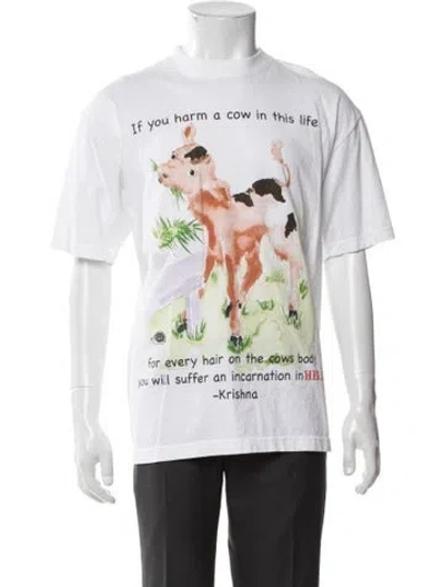 Pre-owned Online Ceramics Graphic Print Crew Neck T-shirt In White