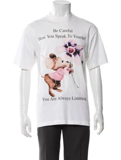 Pre-owned Online Ceramics Graphic Print Crew Neck T-shirt In White