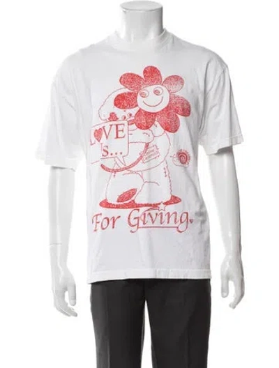 Pre-owned Online Ceramics Graphic Print Crew Neck T-shirt In White