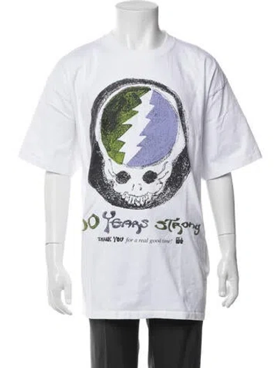 Pre-owned Online Ceramics Graphic Print Crew Neck T-shirt In White