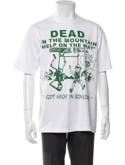 Pre-owned Online Ceramics Graphic Print Crew Neck T-shirt In White