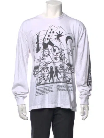 Pre-owned Online Ceramics Graphic Print Crew Neck T-shirt In White
