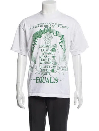 Pre-owned Online Ceramics Graphic Print Crew Neck T-shirt In White