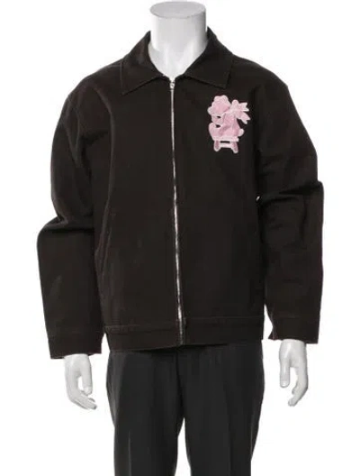 Pre-owned Online Ceramics Graphic Print Jacket In Brown