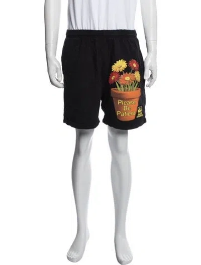 Pre-owned Online Ceramics Graphic Print Jogger Shorts In Black