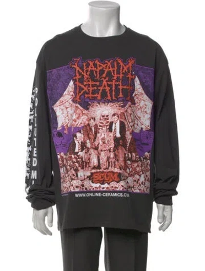 Pre-owned Online Ceramics Graphic Print Long Sleeve Shirt In Multi