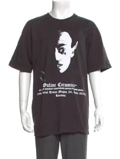 Pre-owned Online Ceramics Graphic Print Short Sleeve Shirt In Gray