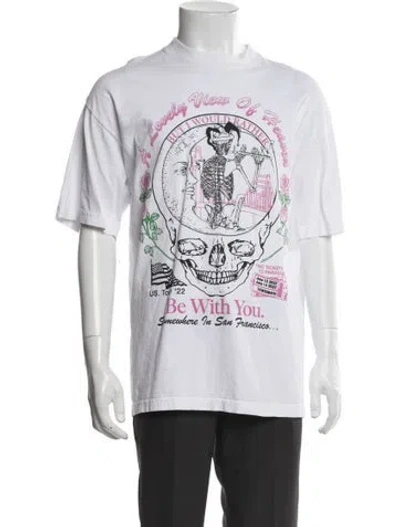 Pre-owned Online Ceramics Graphic Print Short Sleeve Shirt In White