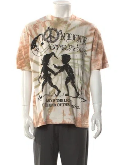 Pre-owned Online Ceramics Printed Crew Neck T-shirt In Neutral