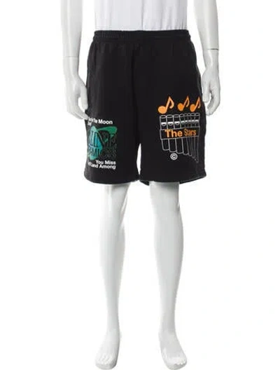Pre-owned Online Ceramics Printed Shorts In Black