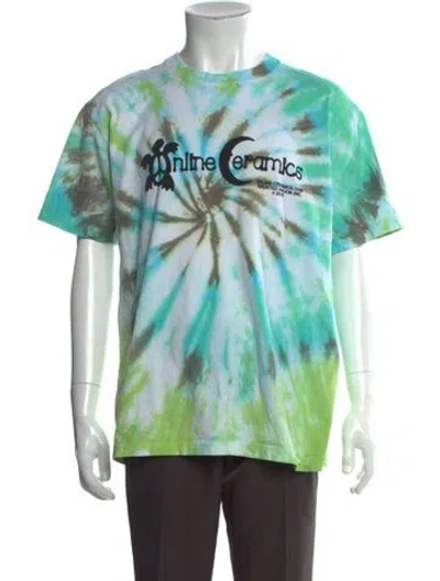 Pre-owned Online Ceramics Tie-dye Print Crew Neck T-shirt In Green