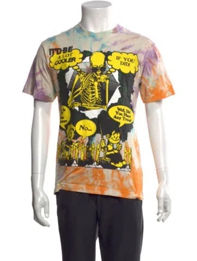 Pre-owned Online Ceramics Tie-dye Print Crew Neck T-shirt In Multicolor