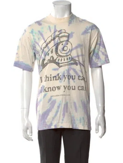 Pre-owned Online Ceramics Tie-dye Print Crew Neck T-shirt In Neutral